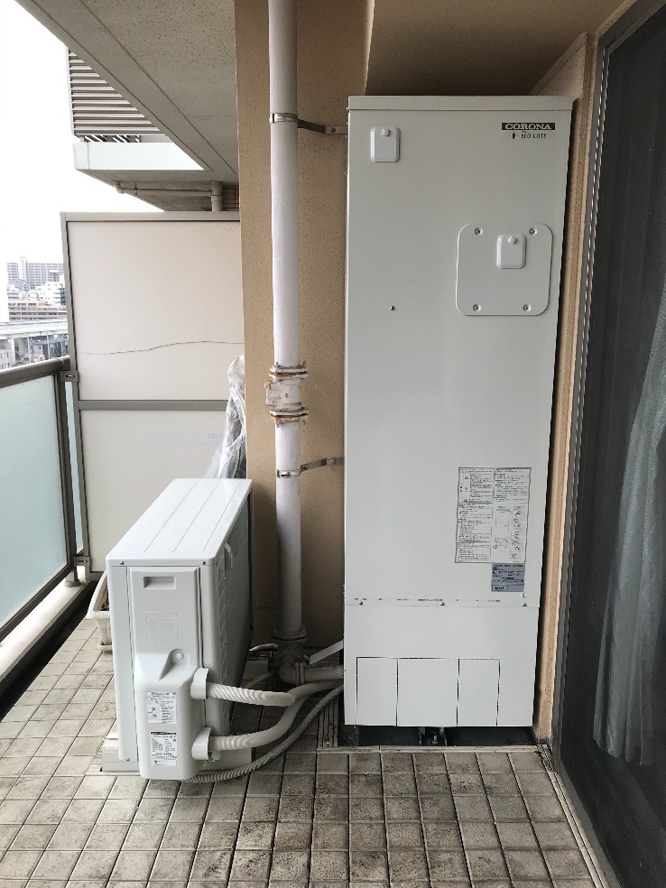 コロナエコキュートCHP-301DA7-1からコロナエコキュートCHP-S30AY1-12｜エコキュート交換工事｜東京都江東区亀戸｜マンション｜キャピタルガーデンクワイエ