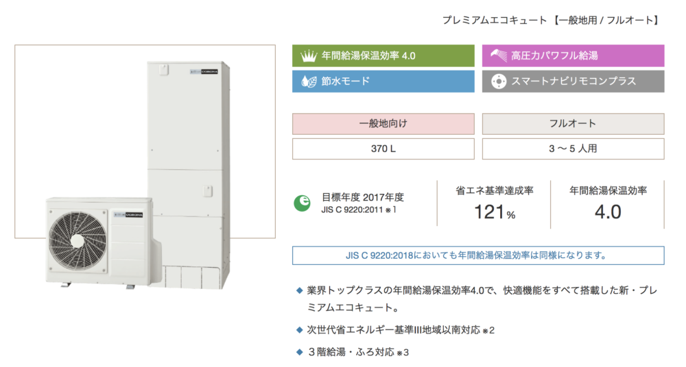 エコキュートの年間給湯保温効率の数値の違いについて知りたい方へ