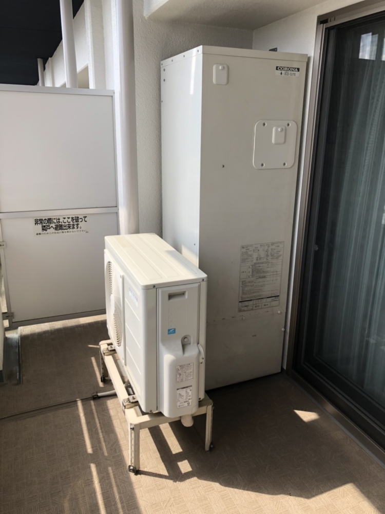 コロナエコキュートCHP-H3014AMからコロナエコキュートCHP-S30AY1-12｜エコキュート交換工事｜東京都昭島市松原町｜マンション｜グレイディア