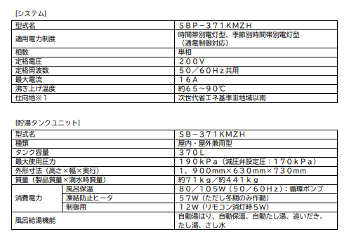 四変テックのSBP-371KMZHのエコキュート交換、修理、取替えをご検討の方へ