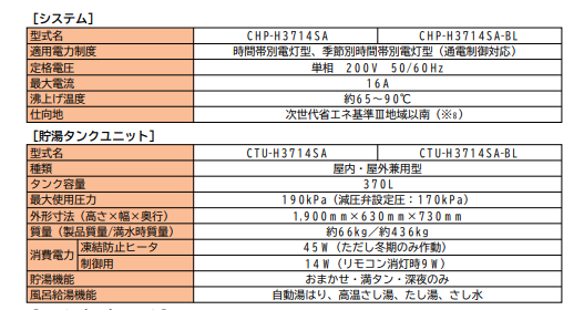 コロナのCHP-H3714SAのエコキュート交換、修理、取替えをご検討の方へ