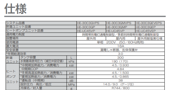 パナソニックのHE-30C3QMVPSからエコキュート交換、修理、取替えをご検討の方へ