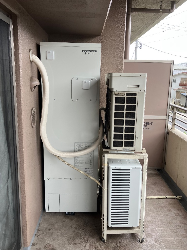 コロナエコキュートCHP-H3014AからコロナエコキュートCHP-S30AY1-12B｜エコキュート交換工事｜東京都葛飾区亀有｜マンション｜ザレジデンス東京イースト1