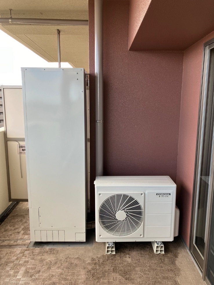 コロナエコキュートCHP-H3014AからコロナエコキュートCHP-S30AY1-12B｜エコキュート交換工事｜千葉県我孫子市我孫子｜マンション｜グランレジデンス